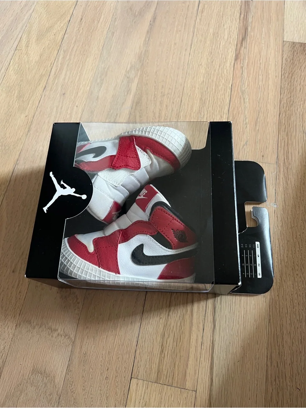 Jordan Red, White and Black Baby High-Top Sneakers